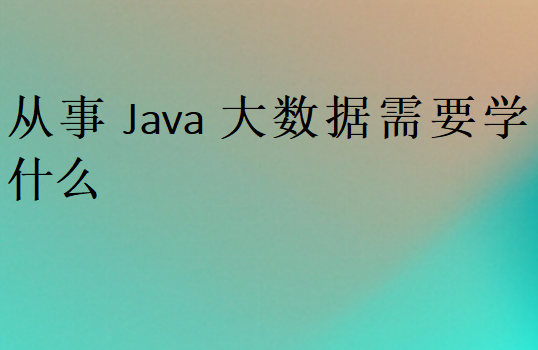 從事Java大數據需要學什么