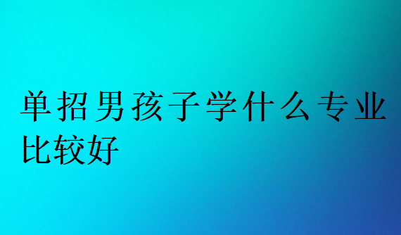 單招男孩子學什么專業比較好