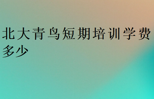 北大青鳥短期培訓學費多少